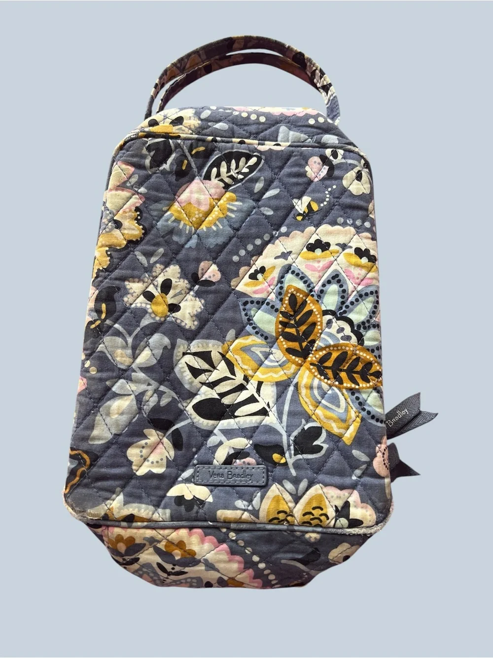Vera Bradley Charmont Meadow Lunch Bag- Gray and Yellow